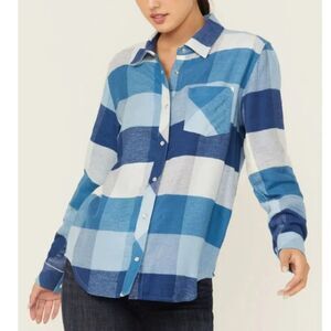 NWOT IDYLLWIND Plaid Print Long Sleeve Snap Flannel Shirt in Size L